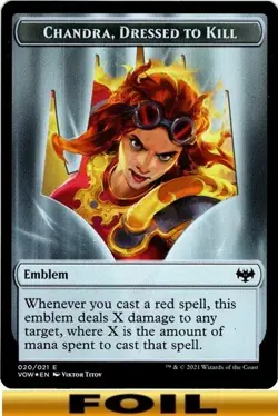 1x - Chandra, Dressed to Kill Emblem - FOIL - #20 - Innistrad: Crimson Vow MTG - Image 1