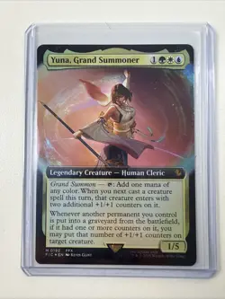 MTG Magic Final Fantasy Foil Yuna Grand Summoner Extended Art Commander 0192 NM - Image 1