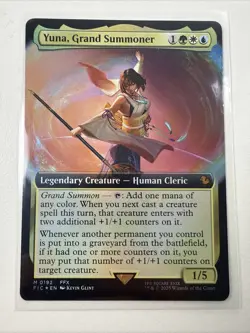 MTG Magic Final Fantasy Foil Yuna Grand Summoner Extended Art Commander 0192 NM - Image 2