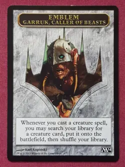 Magic The Gathering 2014 CORE SET M14 GARRUK EMBLEM token card MTG - Image 1