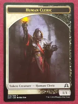 Magic The Gathering SHADOWS OVER INNISTRAD HUMAN CLERIC token card MTG - Image 1