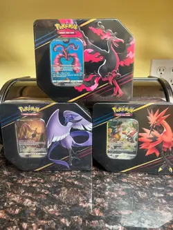 POKEMON TCG CROWN ZENITH ZAPADOS, ARTICUNO, MOLTRES TIN SET - 3 TINS Sealed - Image 1