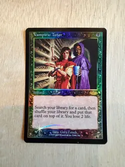 Vampiric Tutor Judge Promo Foil MTG Old Border LP Star Watermark Gary Leach 2000 - Image 1