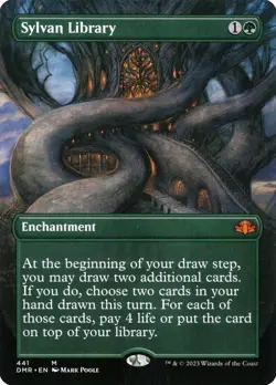 Sylvan Library Borderless Dominaria Remastered NM MTG - Image 1