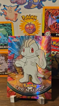 2000 Pokemon Topps Chrome Series 1 #66 Machop Spectra Card - LP/MP - Image 1