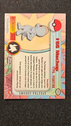 2000 Pokemon Topps Chrome Series 1 #66 Machop Spectra Card - LP/MP - Image 3
