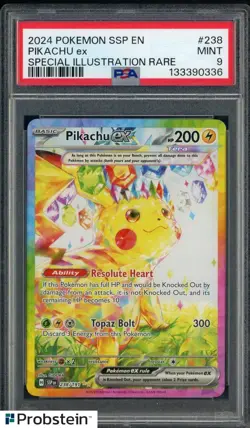 2024 Pokemon SSP EN Special Illustration Rare #238 Pikachu ex PSA 9 MINT - Image 1