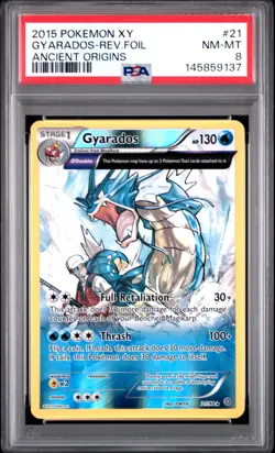2015 Pokemon XY Ancient Origins 21 Gyarados Reverse Holo PSA 8 145859137 - Image 1