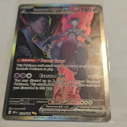 *Check Photo* *Flaw* Pokemon TCG Team Rocket's Mewtwo ex 231/182 SV10 SIR Holo - Image 2