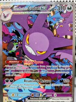 Pokemon TCG Team Rockets Crobat EX 234/182 Destined Rivals NM Card. - Image 1