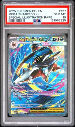 Mega Sharpedo Ex 127 Pokemon Pfl En-Phantasmal Flames PSA 10 - Image 1