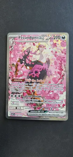 Pokemon Fezandipiti ex 288/217 Shrouded Fable SIR Full Art Holo psa 10 contender - Image 3