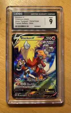 Blaziken V CGC 9 Pokemon TCG Silver Tempest Trainer Gallery Holo TG14/TG30 - Image 1