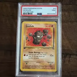 1999 Pokemon Fossil Geodude 1st Edition #47 PSA 9 MINT - Image 1