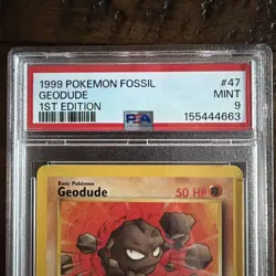 1999 Pokemon Fossil Geodude 1st Edition #47 PSA 9 MINT - Image 2