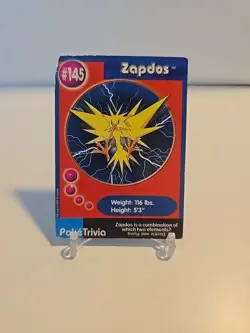 Burger King Pokemon PokeTrivia Non-Perforated Zapdos #145 (DMG) - Image 1