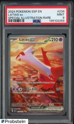 2024 Pokemon SSP EN Special Illustration Rare #239 Latias ex PSA 9 MINT - Image 1