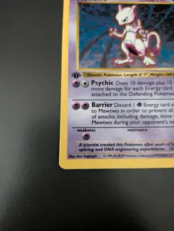 Pokemon Mewtwo 10/102 Holo 1st Edition Base Set Shadowless - Image 2