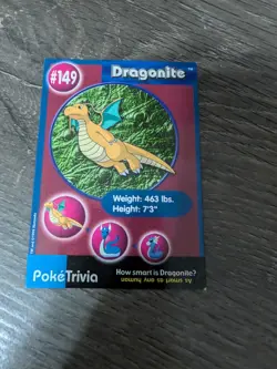 Dragonite #149 Pokemon Burger King Promo PokeTrivia VINTAGE - Image 1