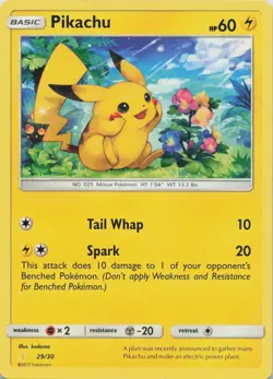 Pikachu (#29) 29/30 Common SM Trainer Kit: Lycanroc & Alolan Raichu Pokemon LP - Image 1