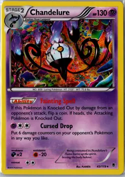 Chandelure 43/119 Holo Rare Phantom Forces Pokemon Near Mint - Image 1