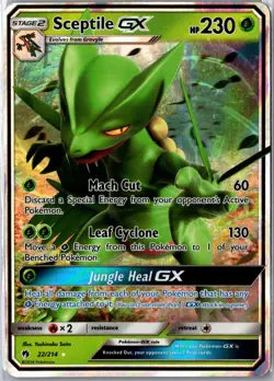 Sceptile GX 22/214 Holo Rare Lost Thunder Pokemon Near Mint - Image 1