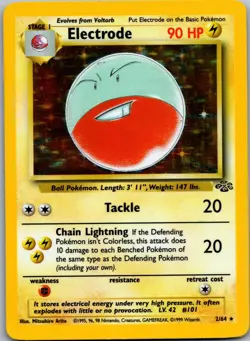 Electrode 2/64 Holo Rare Jungle Pokemon Lightly Played - Image 1