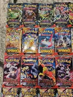 Pokemon 34 Booster Pack lot Destined,Prismatic,Journey,Ascended,Sparks & More - Image 5