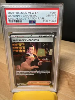 Giovanni's Charisma 204/165 Special Illustration Rare 151 Pokemon PSA 10 - Image 1