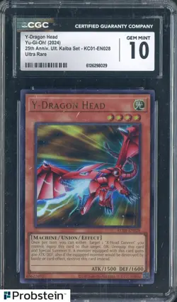 2024 Yu-Gi-Oh! 25th Anniversary Kaiba #KC01-EN028 Y-Dragon Head CGC 10 GEM MINT - Image 1