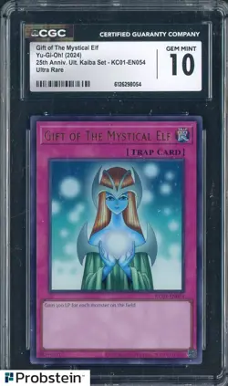 2024 Yu-Gi-Oh! 25th Anniversary Kaiba KC01-EN054 Gift of The Mystical Elf CGC 10 - Image 1