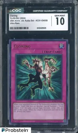 2024 Yu-Gi-Oh! 25th Anniversary Kaiba #KC01-EN058 Cloning CGC 10 GEM MINT - Image 1
