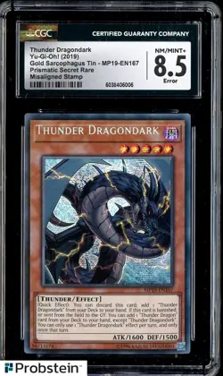 2019 Yu-Gi-Oh! MP19-EN167 Thunder Dragondark Misaligned Stamp CGC 8.5 - Image 1