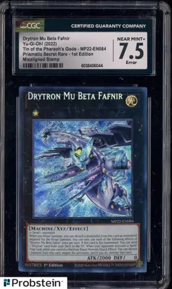 2022 Yu-Gi-Oh! MP22-EN084 Drytron Mu Beta Fafnir Misaligned Stamp CGC 7.5 - Image 1