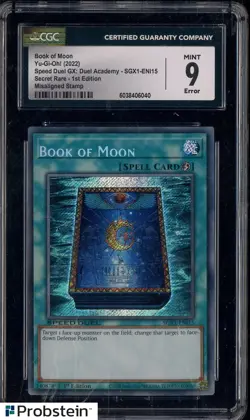 2022 Yu-Gi-Oh! SGX1-ENI15 1st Edition Book of Moon Misaligned Stamp CGC 9 - Image 1