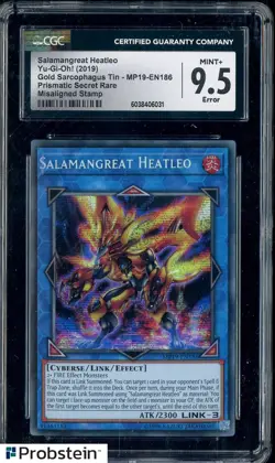 2019 Yu-Gi-Oh! MP19 Prismatic Salamangreat Heatleo Misaligned Stamp CGC 9.5 - Image 1
