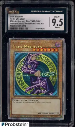 2023 Yu-Gi-Oh! TN23-EN001 Secret Rare Dark Magician Misaligned Stamp CGC 9.5 - Image 1