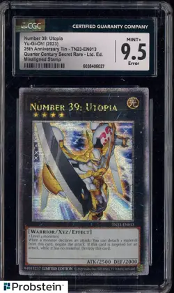 2023 Yu-Gi-Oh! TN23-EN013 Secret Rare Number 39: Utopia Misaligned Stamp CGC 9.5 - Image 1