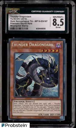 2019 Yu-Gi-Oh! MP19-EN167 Thunder Dragondark Misaligned Stamp CGC 8.5 - Image 1