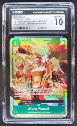 2025 ONE PIECE MORE PIZZA!! ALT ART OP07-037 CGC 10 TL3 - Image 1