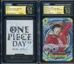 Luffy OP07-109 SR/Don Card Set Promo Premium ONE PIECE DAY '24 CGC 10 PRISTINE - Image 1