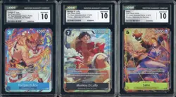 One Piece Luffy Ace Sabo P-075/074/073 One Piece Best Selection Vol 3 CGC 10 (3) - Image 1
