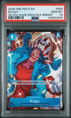 2025 ONE PIECE WARLORDS OF THE SEA #003 BUGGY PSA 10 - Image 1