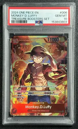 MONKEY D. LUFFY PSA 10 2024 ONE PIECE EN #ST10-006 TREASURE BOOSTERS 3803 - Image 1
