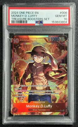 MONKEY D. LUFFY PSA 10 2024 ONE PIECE EN #ST10-006 TREASURE BOOSTERS 3804 - Image 1