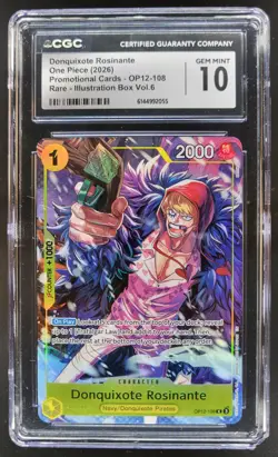 2026 ONE PIECE DONQUIXOTE ROSINANTE RARE PROMO OP12-108 CGC 10 TL3 - Image 1