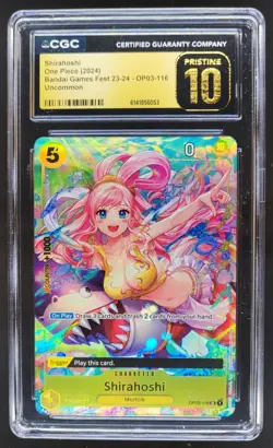 2024 ONE PIECE SHIRAHOSHI BANDAI GAMES FEST OP03-116 CGC 10 PRISTINE E PT - Image 1