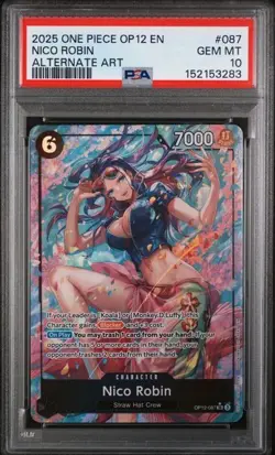 One Piece English Nico Robin OP12-087 Legacy of the Master PSA 10 GEM Alt Art - Image 1