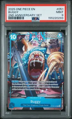 PSA MINT 9 - Buggy 051 One Piece English Version 2nd Anniversary Set - Image 1
