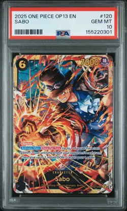 PSA GEM MT 10 - Sabo 120 One Piece Op13-Carrying On His Will - Image 1
